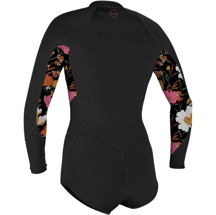 2024 Oneill Womens Bahia 2 1mm Long Sleeve Front Zip Shorty Wetsuit